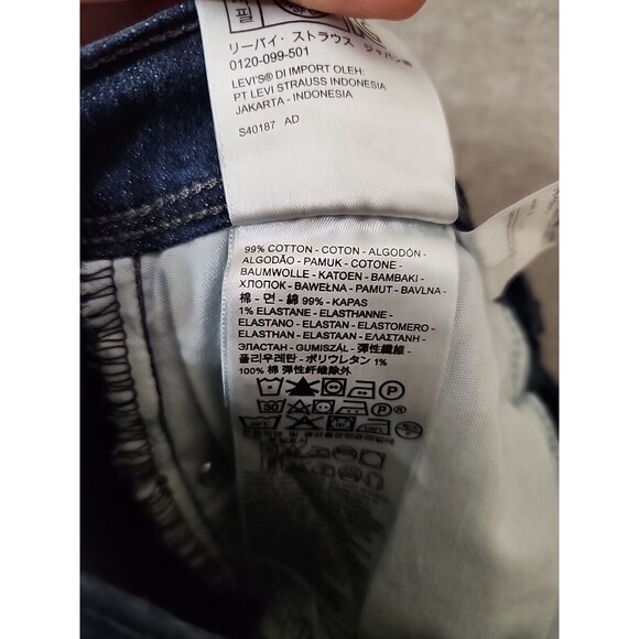 Levis 515 Bootcut Jeans Womens 8 29x32 Blue Dark Wash Cotton Stretch - Picture 6 of 8